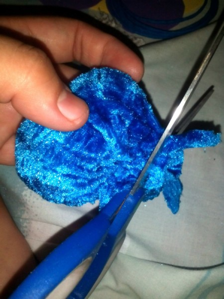 Furry Key Chain - cut off excess fabric