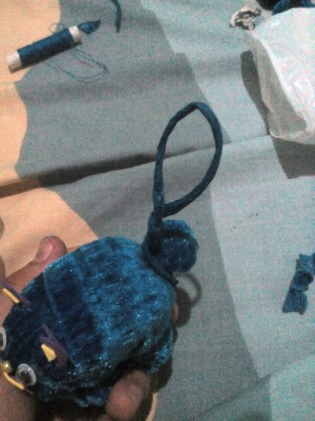 Furry Key Chain - loop of twine