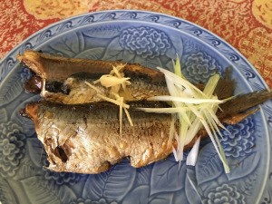 Japanese Style Sardines on plate