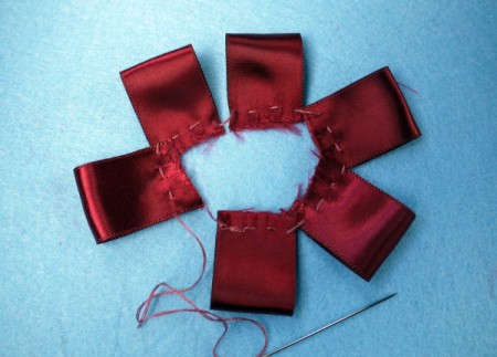 Ribbon and Button Flower Brooch - continue with all lengths of ribbon