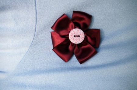 Ribbon and Button Flower Brooch - allow glue to dry thoroughly