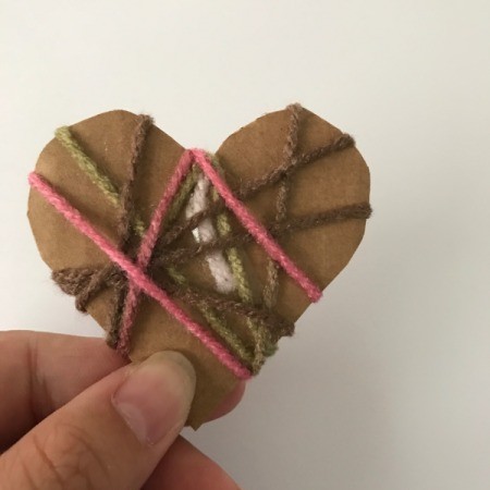 Yarn Heart Garland Decoration - more wraps from the back