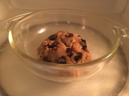 Emergency Cookie dough in bowl to microwave
