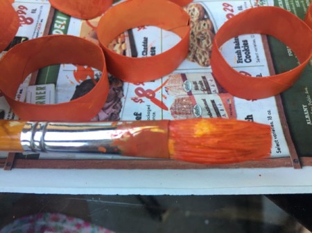 Cardboard Tube Pumpkin - to add a textured appearance dab with a second color