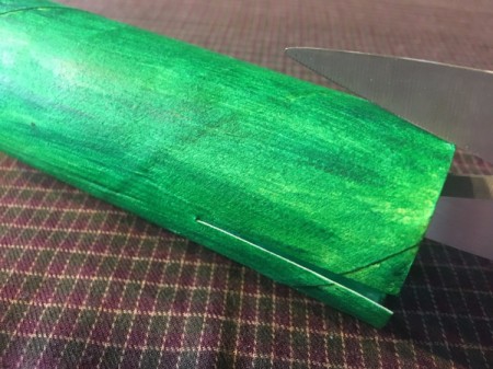 Cardboard Tube Pumpkin - cut down about 1/3 of the way on the green tube