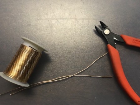 Recycled Catalog Flowers - roll of copper wire and cutters