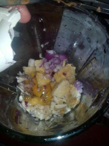 egg added to blender