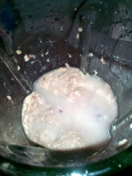 blended fish, egg and vegetables