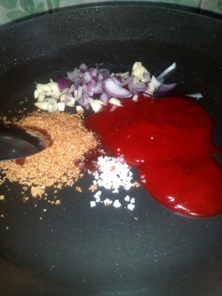 sauce ingredients in pan