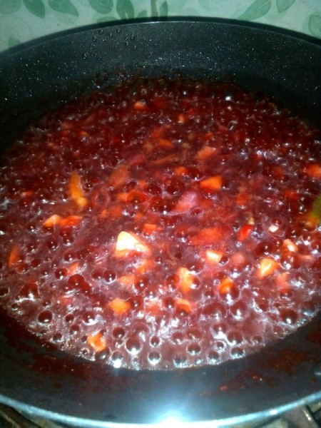 sauce simmering in pan
