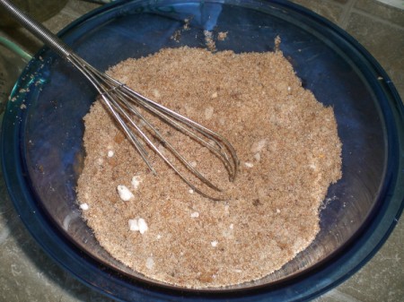 mixing sugar and spices