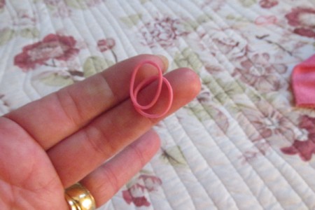 Make Boo-Boo Bunnies For a Baby Shower - pink rubber bands