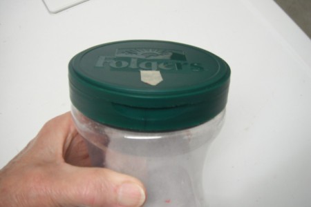 Coffee Container for Collecting Dryer Lint