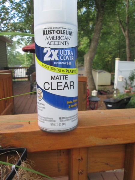 A can of clear spray paint.