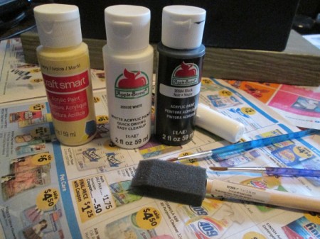 Craft paints and a foam brush.
