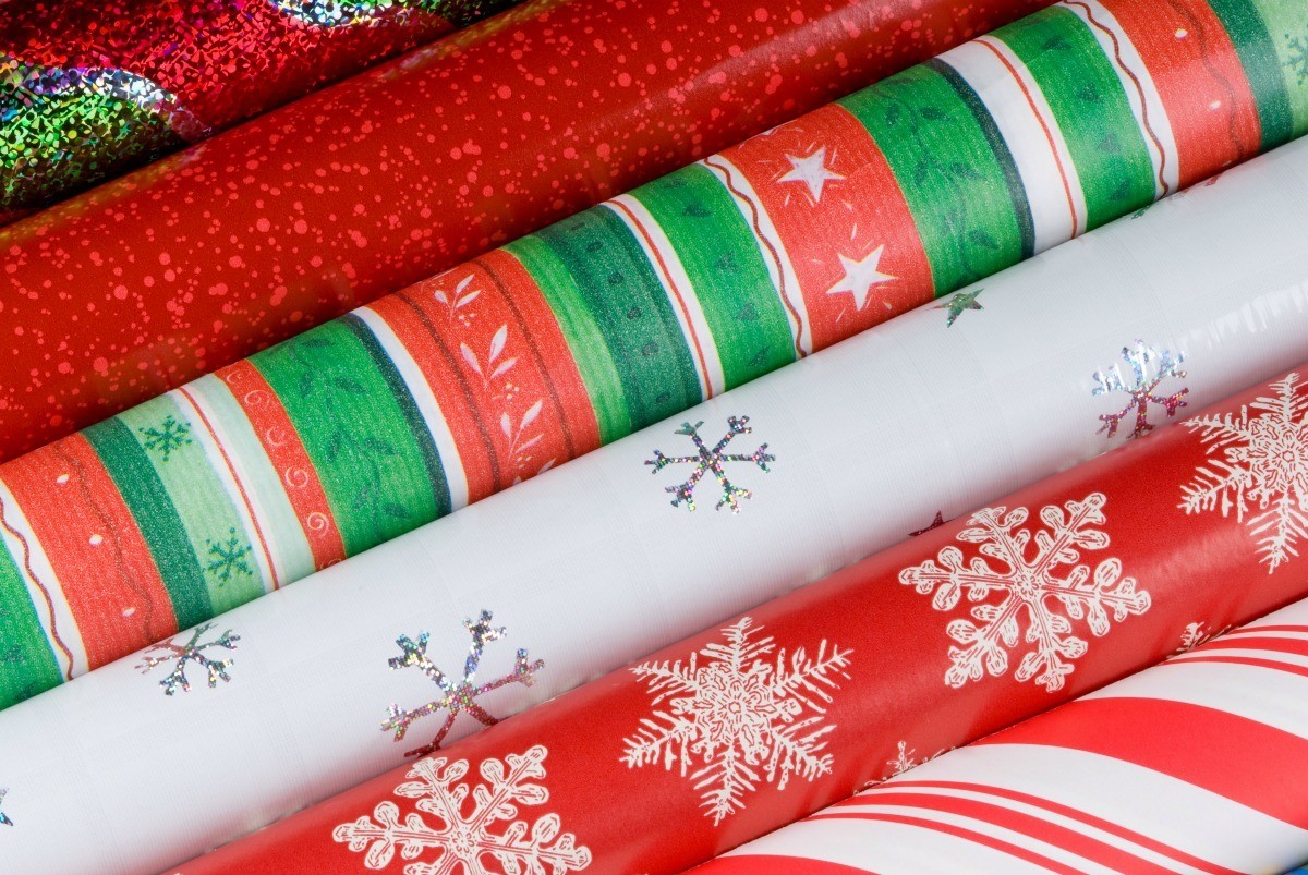 Rolls of Festive Wrapping Paper