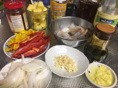 Pineapple Pepper Prawns ingredients