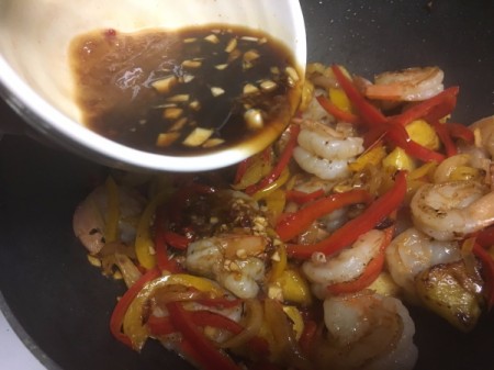 adding such to Pineapple Pepper Prawns
