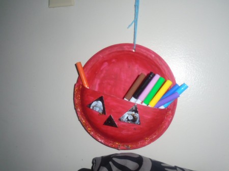 Watermelon Paper Plate Supply Holder - pumpkin plate