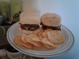 Barbecue Pulled Pork Bacon Burger on plate