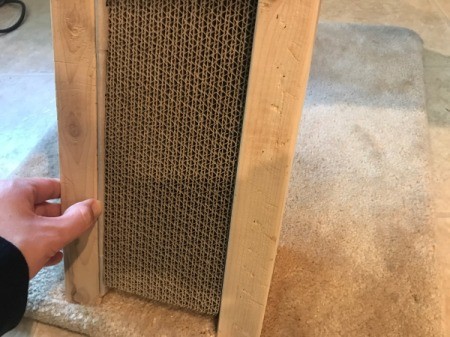 Refinishing a Cat Tree - wedge inserted