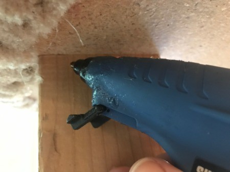 Refinishing a Cat Tree - begin with a liberal amount of hot glue around the top of the post