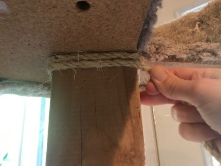 Refinishing a Cat Tree - pull taut as you wrap