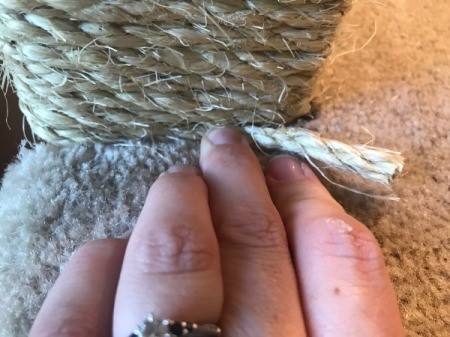 Refinishing a Cat Tree - the end fit between the post and the carpeted shelf