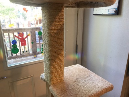Refinishing a Cat Tree - all sections wrapped - top