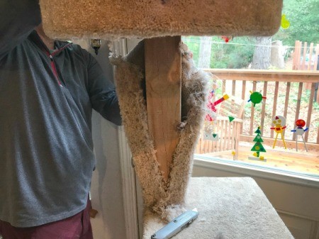 Refinishing a Cat Tree - removing carpet