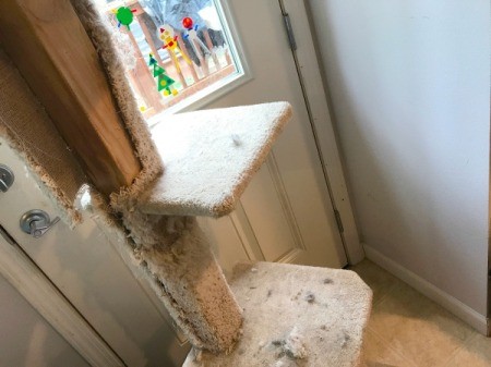 Refinishing a Cat Tree - carpet removed