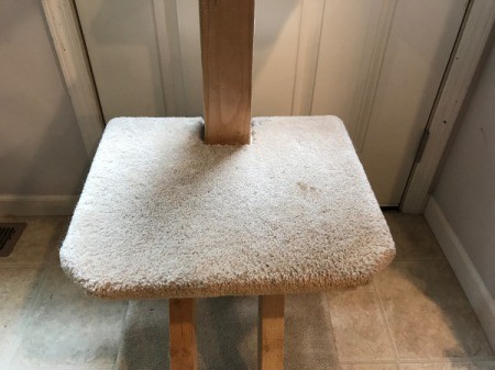 Refinishing a Cat Tree - clean carpeted shelf