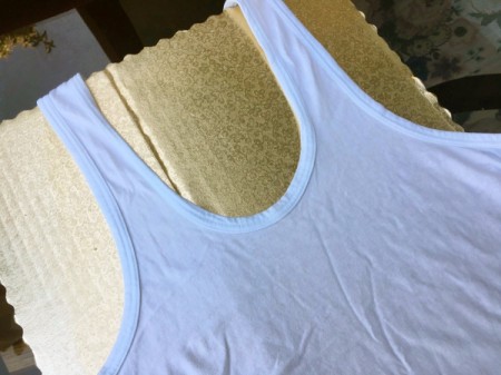 Tape-Dyed Top  - place cardboard inside the top