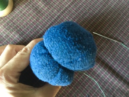 Mini Sock Pumpkins - wrap thread around the sock to make a deep ridge