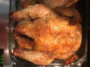 Lemon & Thyme Roasted Chicken in baking dish