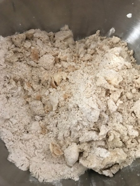 mixed butter and dry ingredients