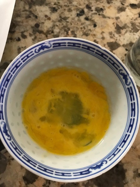 mixed egg in bowl