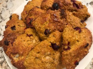 Pumpkin Cranberry Scones on plate