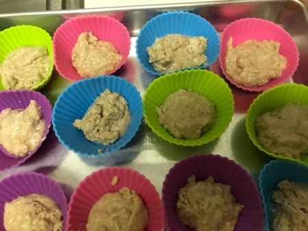 1/3 filled muffin cups