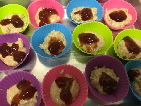 added jam to muffins