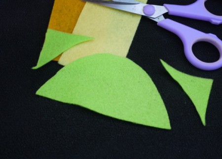 Felt Flower Brooch - cut two corners off in a curve to make a semi circle