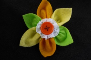 Felt Flower Brooch - finished felt flower brooch in fall colors