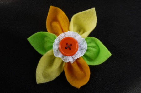 Felt Flower Brooch - allow glue to completely dry before wearing