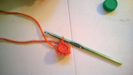 Cute Little Crochet Circle Pumpkin - chain with single crochets