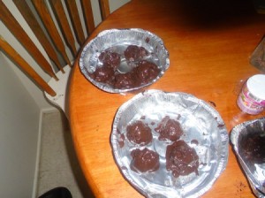 Cake Balls on aluminum pans