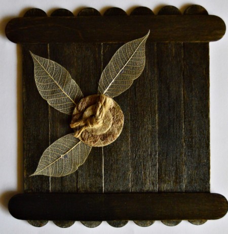 Colors of Fall Mini Canvas - arrange leaves and paper button