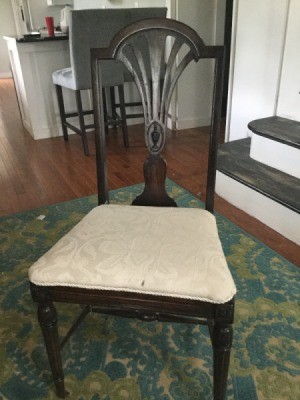 Identifying Antique Dining Chairs - dark stain dining chair with decorative back