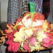Fall Pumpkin Decoration from a Lettuce Keeper   - finished decoration