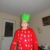Strawberry Halloween Costume - gir wearing finished costume