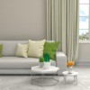Green and Beige Throw Pillows on Couch